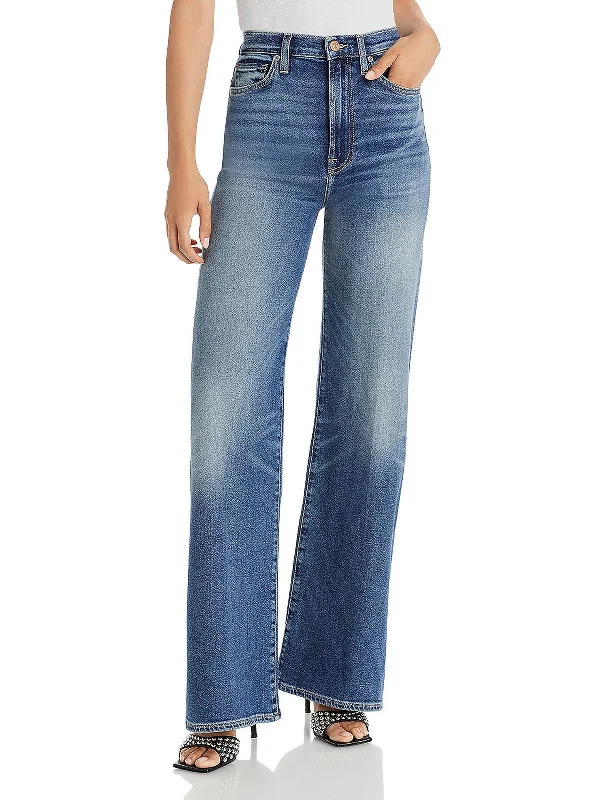 Womens Ultra High Rise Stretch Wide Leg Jeans